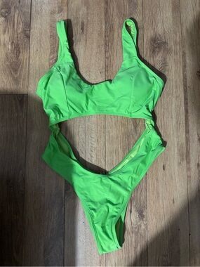 Beautiful bright-green one piece bathing suit!